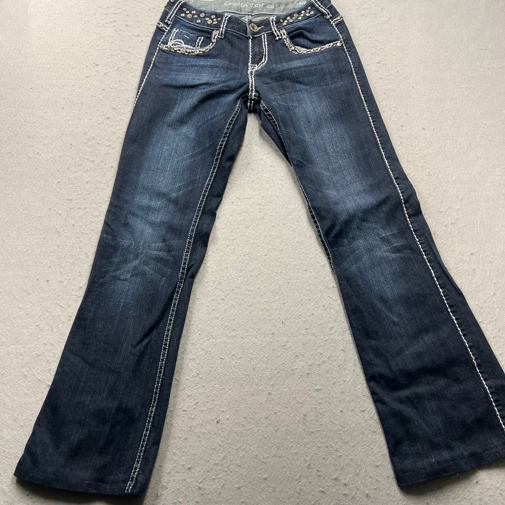 Cowgirl Tuff Co Midnight Rocks II Dark Wash Rhinestone Studded Jeans W26 L33